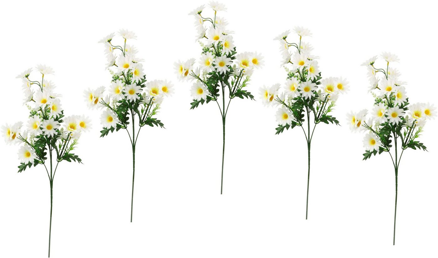 Kunstblume Margeritenzweig, I.GE.A., Höhe 63 cm, 5er Set Narzisse künstliche Blume Ostern Seidenblume Frühjahrsdeko von I.GE.A.