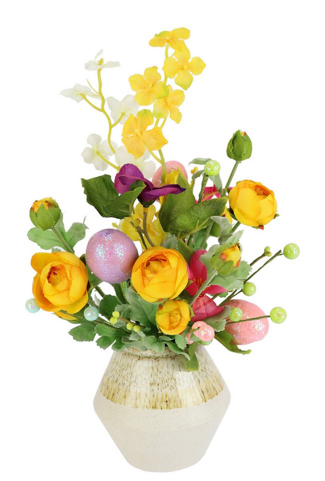 Kunstblume Mixed-Arrangement mit Ei, I.GE.A., Höhe 29 cm, Vase aus Keramik von I.GE.A.