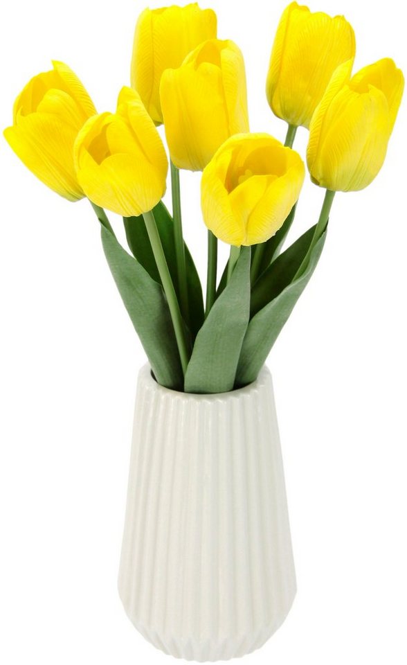 Kunstblume Real-Touch-Tulpen, I.GE.A., Höhe 33 cm, Vase aus Keramik von I.GE.A.