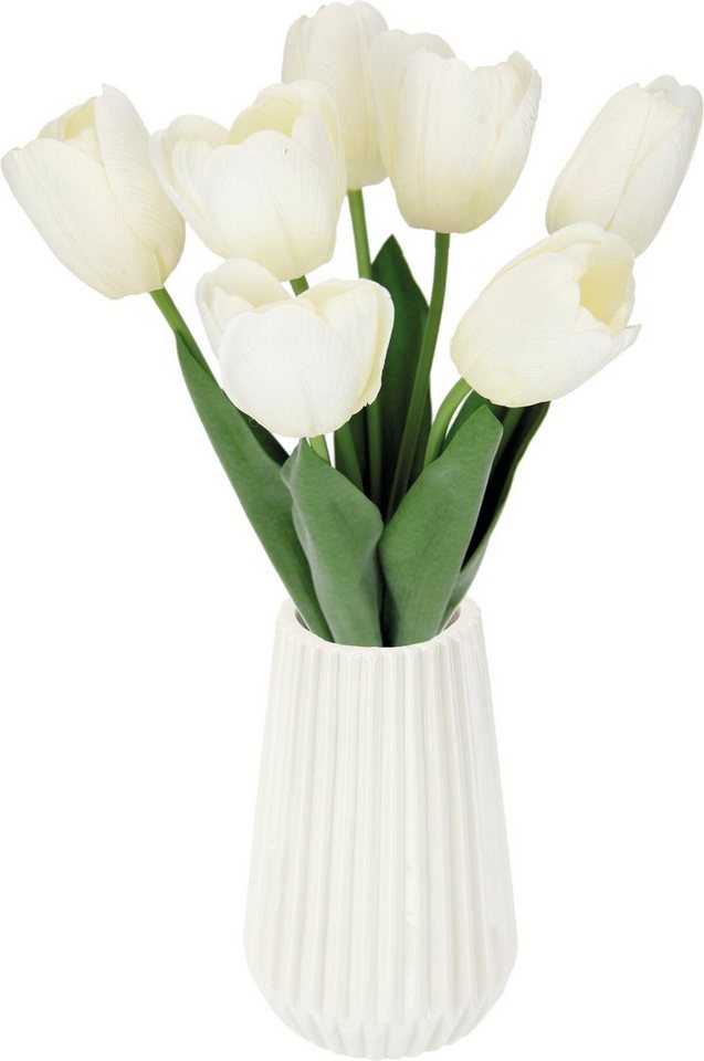 Kunstblume Real-Touch-Tulpen, I.GE.A., Höhe 33 cm, Vase aus Keramik von I.GE.A.