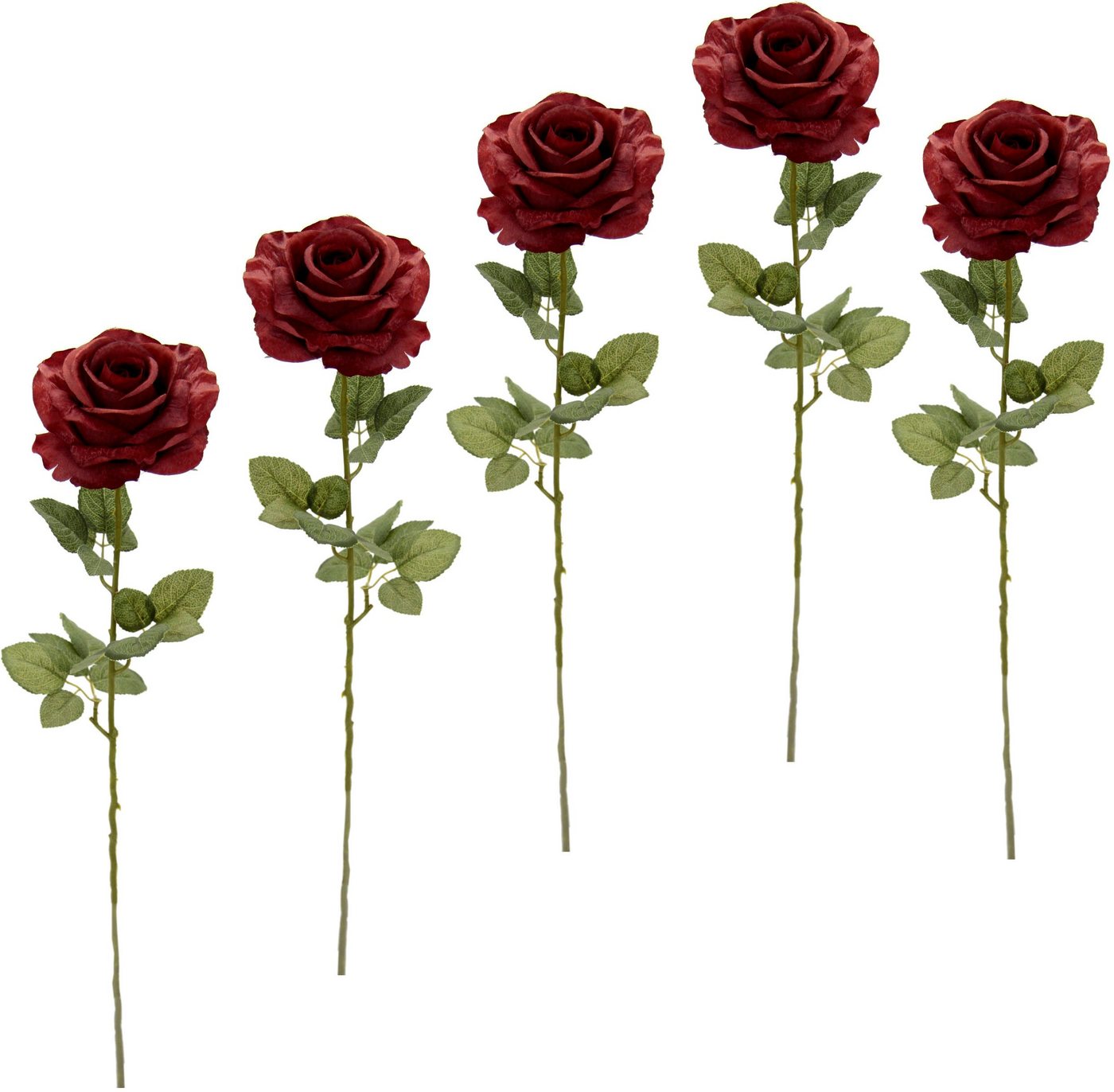 Kunstblume Rose, I.GE.A., Höhe 68 cm, 5er Set von I.GE.A.