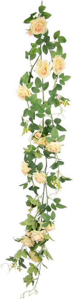 Kunstblume Rosenranke, I.GE.A., Höhe 125 cm, Künstlich Rosengirlande Kunstblumen hängend Hochzeit Weihnachten von I.GE.A.
