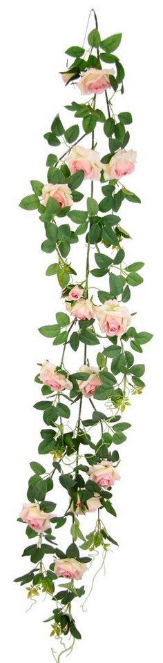 Kunstblume Rosenranke, I.GE.A., Höhe 125 cm, Künstlich Rosengirlande Kunstblumen hängend Hochzeit Weihnachten von I.GE.A.