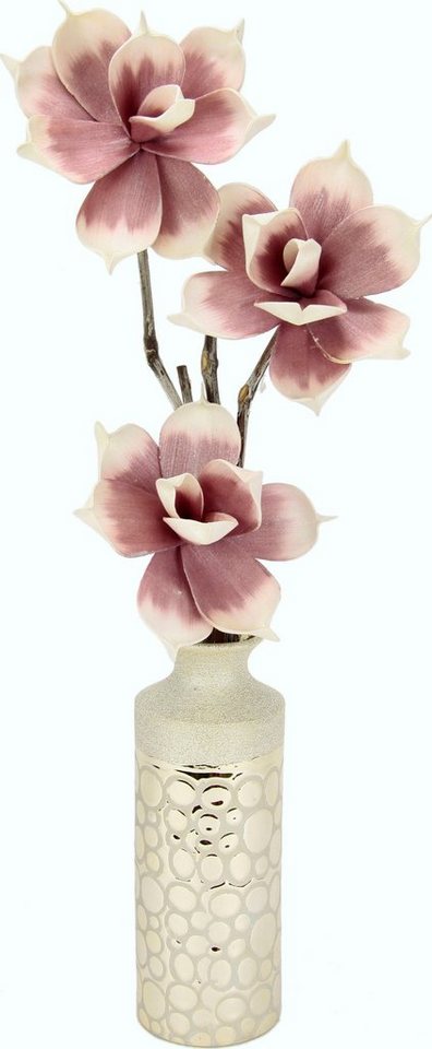Kunstblume Soft-Rosenbund Rose, I.GE.A., Höhe 62 cm, in Vase von I.GE.A.