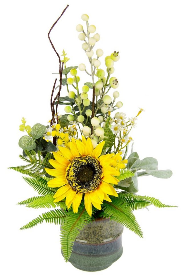 Kunstblume Sonnenblume, I.GE.A., Höhe 45 cm, Im Topf aus Keramik Blumen Arrangement Tischdeko von I.GE.A.