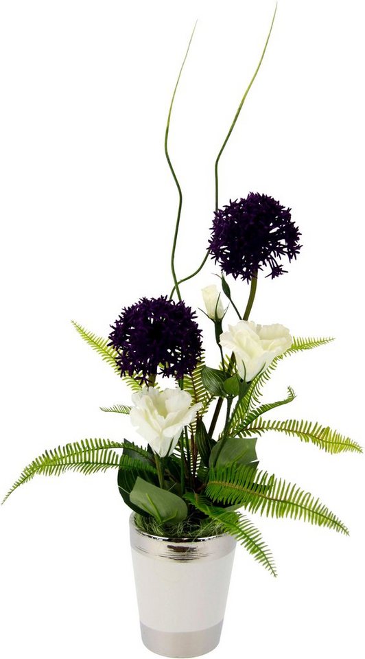 Kunstpflanze Allium/Lysianthus, I.GE.A., Höhe 46 cm, Arrangement im Topf von I.GE.A.