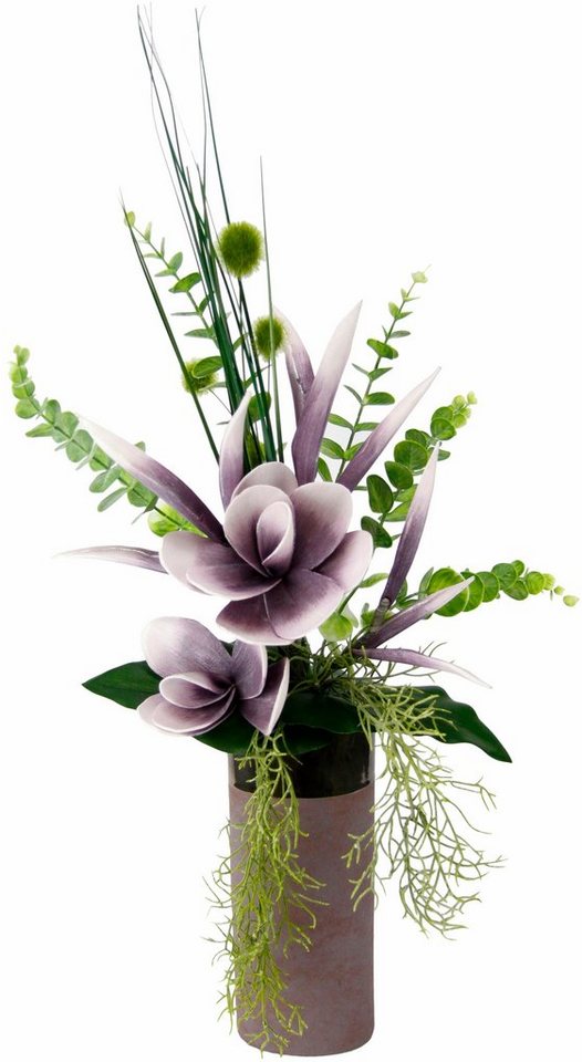 Kunstpflanze Arrangement Soft-Magnolie in Vase Magnolie, I.GE.A., Höhe 60 cm von I.GE.A.