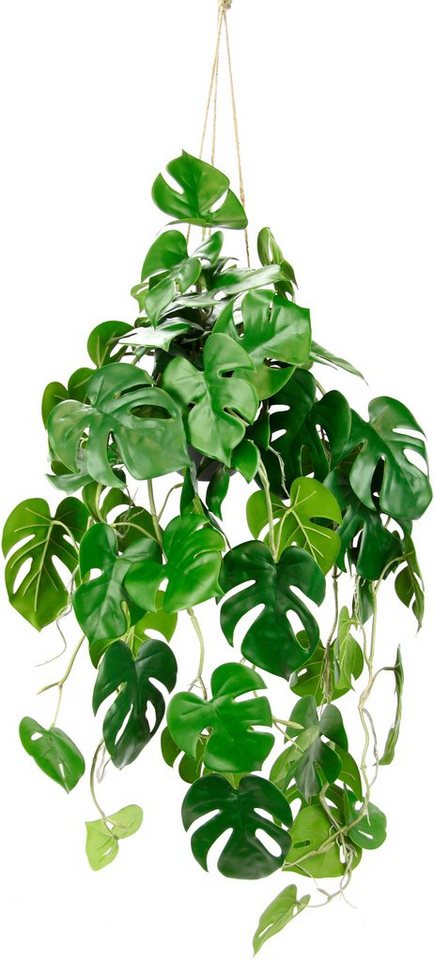 Kunstpflanze Künstliche Monstera Hängende Splitphilo Hängeampel, I.GE.A., Höhe 87 cm, Zimmerpflanze Busch Dekopflanze Grünpflanze Seidenpflanze Dekopflanze von I.GE.A.