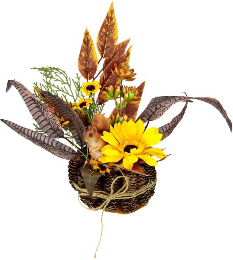 Kunstpflanze Sonnenblumen-Arrangement, I.GE.A., Höhe 28 cm, Im Zapfen-Topf von I.GE.A.