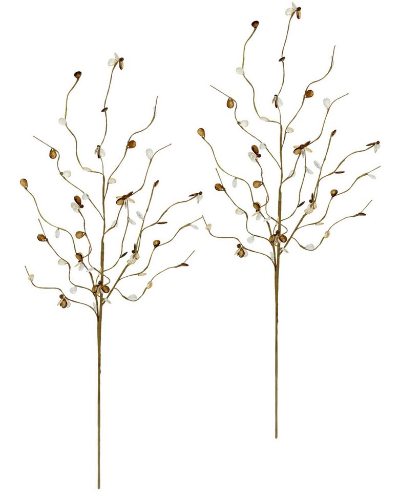 Kunstzweig Dekozweig, I.GE.A., Höhe 70 cm, 2er Set 70cm Acryl Steine Blätter Adventskranz Floristik Deko Zweig von I.GE.A.