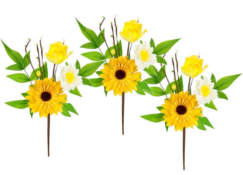 Kunstzweig Dekozweig Gerbera Margeriten, I.GE.A., Höhe 24 cm, 3er Set Zweig Einzelblumen Kunstblumen Blumen Dekozweige von I.GE.A.
