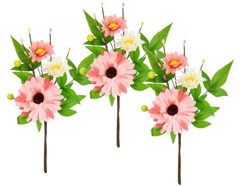 Kunstzweig Dekozweig Gerbera Margeriten, I.GE.A., Höhe 24 cm, 3er Set Zweig Einzelblumen Kunstblumen Blumen Dekozweige von I.GE.A.