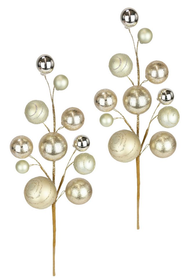 Kunstzweig Kunstzweig mit Kugeln, I.GE.A., Höhe 47 cm, 2er Set Deko Zubehör für Adventskranz Kranz Girlande Weihnachtsdeko Kunstzweig Kunstzweig mit Kugeln, I.GE.A., Höhe 47 cm, 2er Set Deko Zubehör für Adventskranz Kranz Girlande Weihnachtsdeko von I.GE.A.