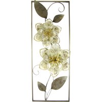 I.GE.A. Bild "Metallbild Blumen Blätter Blume Wanddeko Wandskulptur Bild 3D Blüten", (1 St.) von I.Ge.A.