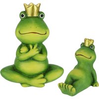 I.GE.A. Dekofigur "Deko Garten Figur Froschkönig", 2er Set Frosch mit Krone Gartendeko Tierfigur Deko Statue Gartenfigur von I.Ge.A.