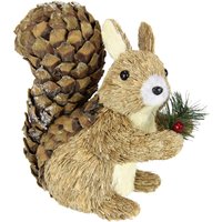 I.GE.A. Dekofigur "Eichhörnchen", Aus Bast Tierfigur Statue Herbstdeko Winterdeko Weihnachtsdeko von I.Ge.A.
