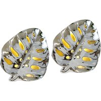 I.GE.A. Dekofigur "LED-Deko Blatt aus Keramik", Deko-Objekt Statue Geschenkidee 2er Set, silber von I.Ge.A.