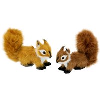 I.GE.A. Dekofigur "Tierfigur mini Eichhörnchen 2er Set", Kunstfell Statue Ornamente Pelz Plüschtier Wald-Pelztier Waldtier von I.Ge.A.