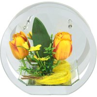I.GE.A. Dekoobjekt "LED-Tulpe", Dekoriertes Glas mit Tulpen Gänseblümchen Hase Lichtergirlande LED 3D von I.Ge.A.
