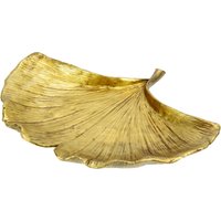 I.GE.A. Dekoschale "Schale Ginkgoblatt aus Polyresin", (1 St.), Tablett Serviertablett Tischdeko Dekoteller Schmuck-Tablett Deko, gold von I.Ge.A.