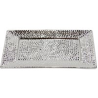 I.GE.A. Dekotablett "Keramik-Schale", (1 St.), eckig Dekoschale silber Tablett Weihnachtsdeko Deko Advents-Tablett von I.Ge.A.