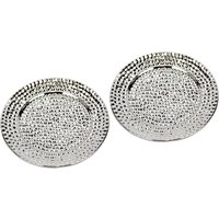 I.GE.A. Dekotablett "Keramik-Schale rund", (2 St.), 2er Set Dekoschale silber Tablett Weihnachtsdeko Deko Advents-Tablett von I.Ge.A.