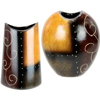 I.GE.A. Dekovase "Für Einzelblumen, Trockenblumen, Sträuße, Bouquets oder Pampas", (2 St.), 2er Set Zylindervase Tischvase aus Keramik bauchig von I.Ge.A.