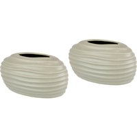 I.GE.A. Dekovase "Keramik-Vase", 2er Set Kleine Vase Weiß Modern Keramik Tisch Küche Büro Pampasgras von I.Ge.A.