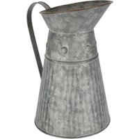 I.GE.A. Dekovase "Metall-Krug", (1 St.), Graue Deko-Kanne mit Riffelung Schlaghammer-Optik Vase für Blumen von I.Ge.A.