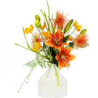 I.GE.A. Kunstblume "Blumenarrangement aus Lilien und Mohnblumen in Vase aus Keramik" von I.Ge.A.