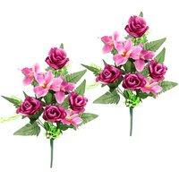 I.GE.A. Kunstblume "Bouquet aus Orchideen und Rosen", 2er Set Kunstblumenstrauß zum Legen oder Stellen Künstliche Blumen I.GE.A. Kunstblume "Bouquet aus Orchideen und Rosen", 2er Set Kunstblumenstrauß zum Legen oder Stellen Künstliche Blumen von I.Ge.A.