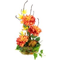 I.GE.A. Kunstblume "Dahlien-Arrangement in Pflanzschale Gesteck aus künstlichen Blumen" von I.Ge.A.