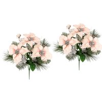I.GE.A. Kunstblumenstrauß "Bouquet Poinsettia mit Tannenzweigen", 2er Set Eukalyptus Baumwolle Adventsdeko Weihnachtsdeko Christstern I.GE.A. Kunstblumenstrauß "Bouquet Poinsettia mit Tannenzweigen", 2er Set Eukalyptus Baumwolle Adventsdeko Weihnachtsdeko Christstern von I.Ge.A.