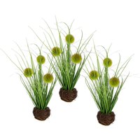I.GE.A. Kunstgras "Künstliches Gras Knopfgras", Im Reisig-Nest, 3er Set von I.Ge.A.