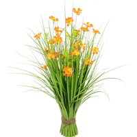 I.GE.A. Kunstgras "Mit Cosmeablüten", Grasbusch, künstlich, Dekogras von I.Ge.A.