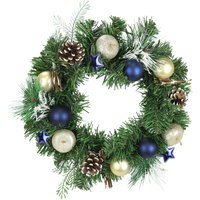 I.GE.A. Kunstkranz "Dekorierter Weihnachtskranz Kugel/Stern/Apfel/Zapfen", Tannenkranz Weihnachten künstlich dekoriert Adventskranz Kranz von I.Ge.A.