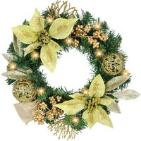 I.GE.A. Kunstkranz "Dekorierter Weihnachtskranz mit LED-Licht" Mit Poinsettia Beeren Tanne Zweige Christbaumkugeln Kranz Adventskranz I.GE.A. Kunstkranz "Dekorierter Weihnachtskranz mit LED-Licht" Mit Poinsettia Beeren Tanne Zweige Christbaumkugeln Kranz Adventskranz von I.Ge.A.