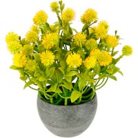 I.GE.A. Kunstpflanze "Margerite im Topf", Künstliche Blumen Blütenbusch Busch Tischdeko Pflanze Kunstblumen Deko von I.Ge.A.