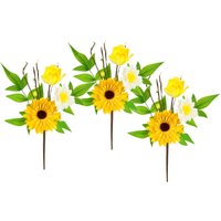 I.GE.A. Kunstzweig "Dekozweig Gerbera Margeriten", 3er Set Zweig Einzelblumen Kunstblumen Blumen Dekozweige von I.Ge.A.
