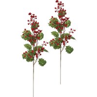 I.GE.A. Kunstzweig "Künstlicher Ilexzweig/Beerenzweig", 2er Set Dekozweig Zweig Deko für Girlande Kranz Weihnachtsdeko von I.Ge.A.