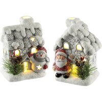I.GE.A. LED-Dekofigur "Haus mit Schneemann Nikolaus LED-Licht", 2er Set Häuser Deko Lichthaus Weihnachten Weihnachtsdeko Adventsdeko I.GE.A. LED-Dekofigur "Haus mit Schneemann Nikolaus LED-Licht", 2er Set Häuser Deko Lichthaus Weihnachten Weihnachtsdeko Adventsdeko von I.Ge.A.
