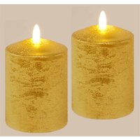 I.GE.A. LED-Kerze "Batteriebetriebene LED-Kerzen aus Echtwachs, Höhe ca. 10 cm", warmweißes Stimmungslicht, Stumpenkerze für den Adventskranz von I.Ge.A.