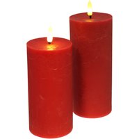 I.GE.A. LED-Kerze "LED Echtwachskerze 2er Set", Mit Timer Flackernd Stumpenkerze Adventskerzen Adventskranz von I.Ge.A.