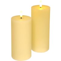 I.GE.A. LED-Kerze "LED Echtwachskerze 2er Set", Mit Timer Flackernd Stumpenkerze Adventskerzen Adventskranz I.GE.A. LED-Kerze "LED Echtwachskerze 2er Set", Mit Timer Flackernd Stumpenkerze Adventskerzen Adventskranz von I.Ge.A.