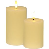I.GE.A. LED-Kerze "LED Echtwachskerze 2er Set", Mit Timer Flackernd Stumpenkerze Adventskerzen Adventskranz I.GE.A. LED-Kerze "LED Echtwachskerze 2er Set", Mit Timer Flackernd Stumpenkerze Adventskerzen Adventskranz von I.Ge.A.