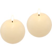 I.GE.A. LED-Kerze "LED Echtwachskerze 2er Set", Mit Timer Flackernd Stumpenkerze Adventskerzen Adventskranz von I.Ge.A.