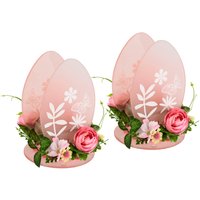 I.GE.A. Teelichthalter "Ei", 2er Set Windlicht Osterhase Glas Holz Kerzenleuchter Frühlingskranz 3D I.GE.A. Teelichthalter "Ei", 2er Set Windlicht Osterhase Glas Holz Kerzenleuchter Frühlingskranz 3D von I.Ge.A.