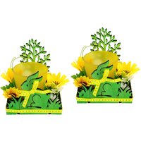 I.GE.A. Teelichthalter "Hase", 2er Set Windlicht Osterhase Glas Holz Kerzenleuchter Frühlingskranz 3D I.GE.A. Teelichthalter "Hase", 2er Set Windlicht Osterhase Glas Holz Kerzenleuchter Frühlingskranz 3D von I.Ge.A.