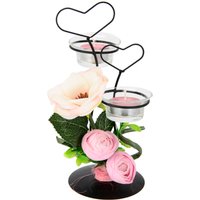 I.GE.A. Teelichthalter "Rose", (1 St.), Glas, Kunststoff, Metall, rosa von I.Ge.A.