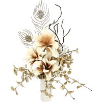 I.GE.A. Winterliche Kunstpflanze "Gesteck, Soft-Magnolie in Vase, festliche Weihnachtdeko," von I.Ge.A.